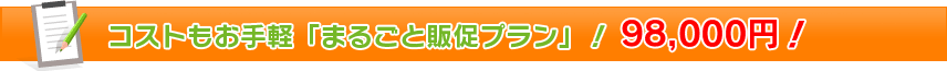 コストもお手軽「まるごと販促プラン」!98,000円!