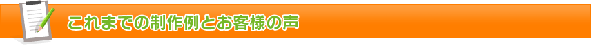 これまでの制作例とお客様の声